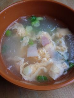 とろ~り♡冬瓜とベーコンの中華風卵スープ-レシピのメイン写真
