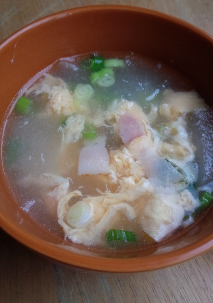 とろ～り♡冬瓜とベーコンの中華風卵スープ-レシピのメイン写真