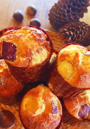 秋の焼き菓子 芋栗マフィン♪-レシピのメイン写真