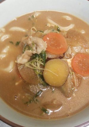 豚汁リメイク♪チゲ風うどん-レシピのメイン写真