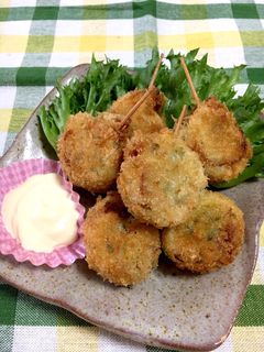 お弁当にも!めちゃ旨♡マヨちくわ串フライ-レシピのメイン写真