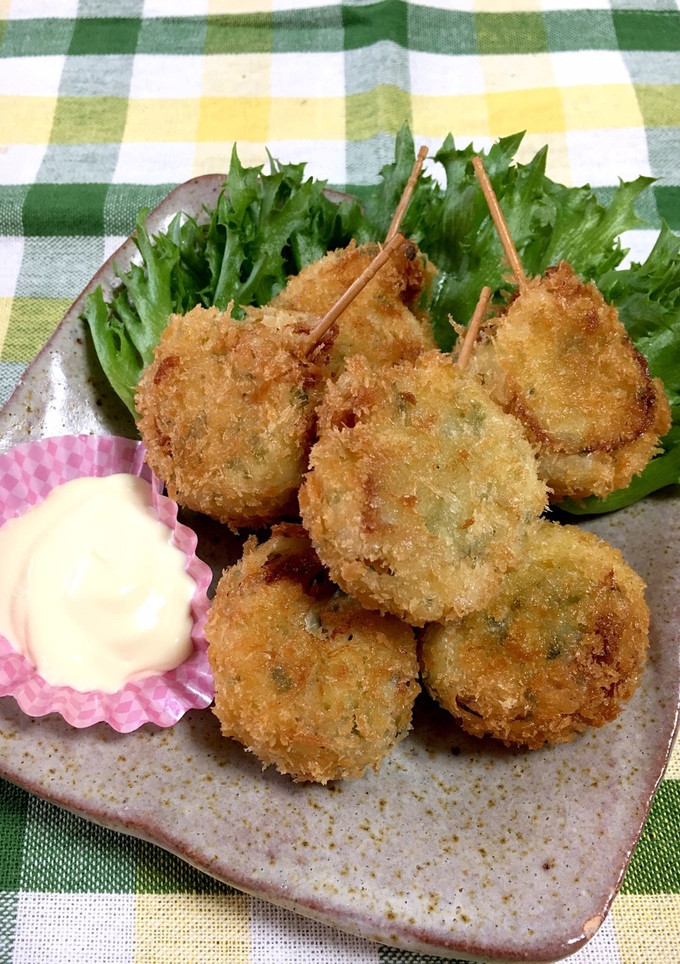 お弁当にも！めちゃ旨♡マヨちくわ串フライ-レシピのメイン写真