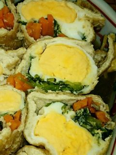彩りきれいな卵の巾着袋煮-レシピのメイン写真