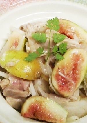 鶏胸肉と無花果のサラダ、柚子こしょう風味-レシピのメイン写真