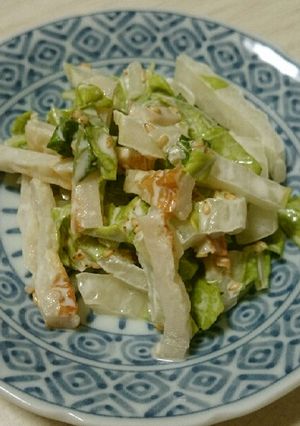 簡単副菜☆白菜と竹輪のごまマヨ醤油☆-レシピのメイン写真