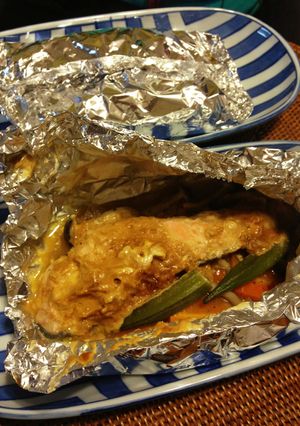 鮭のホイル焼きで野菜もたっぷり♡-レシピのメイン写真