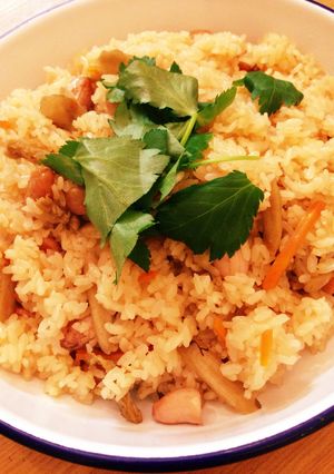 旬！生落花生と新牛蒡の炊き込みご飯-レシピのメイン写真