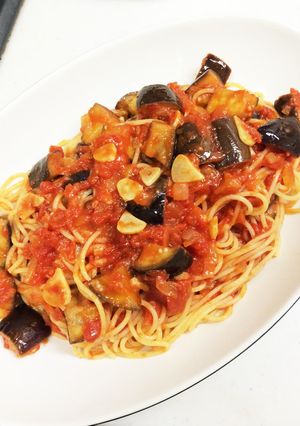 簡単！ナスのトマトソースパスタ-レシピのメイン写真