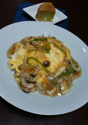 余った栗ご飯で餡かけオムライス-レシピのメイン写真