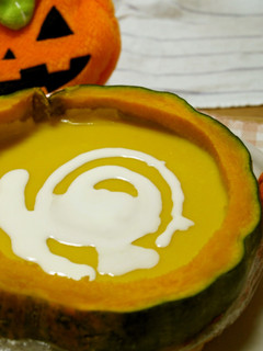 ハロウィンに!かぼちゃまるごとプリン-レシピのメイン写真