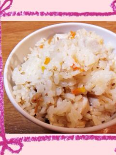 なめたけと鶏の炊き込みご飯-レシピのメイン写真