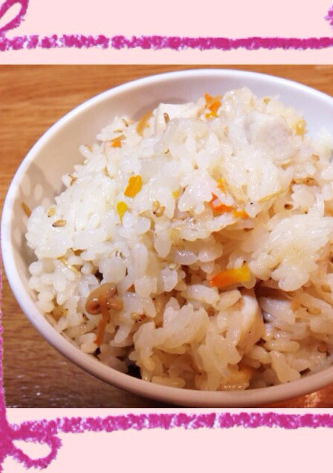 なめたけと鶏の炊き込みご飯-レシピのメイン写真