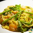 空芯菜とえびのクリームパスタ