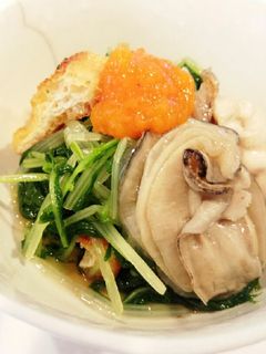 白だし&ぽん酢で☆牡蠣水菜油揚げの和え物-レシピのメイン写真