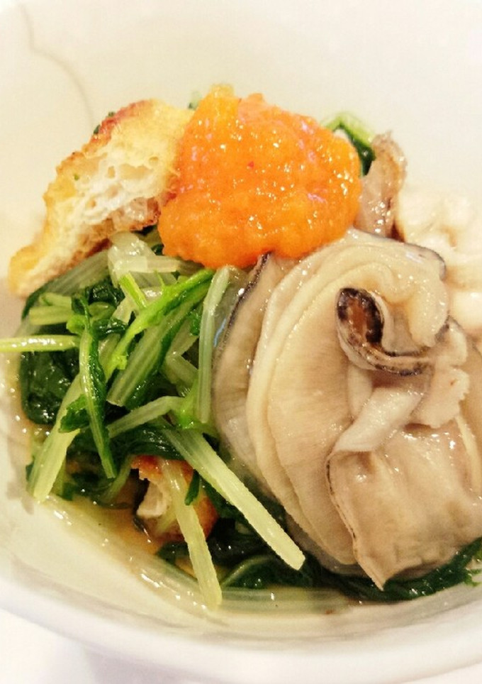 白だし&ぽん酢で☆牡蠣水菜油揚げの和え物-レシピのメイン写真