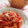 ハムとしめじのトマトソースパスタ