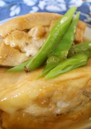 苦手な人必見！高野豆腐の鶏ひき肉づめ煮♡-レシピのメイン写真