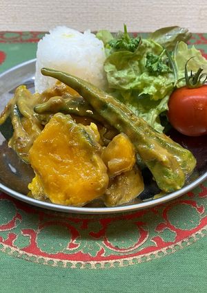 オクラと南瓜のカレークリーム煮🎃-レシピのメイン写真