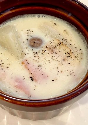 白みそ豆乳スープ*お好みの野菜とベーコン-レシピのメイン写真
