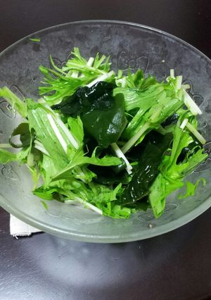 超簡単!水菜とわかめの和風あえ☆-レシピのメイン写真