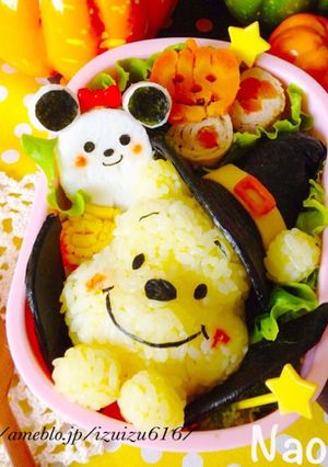 キャラ弁☆ハロウィン魔女帽プーさん立体弁-レシピのメイン写真
