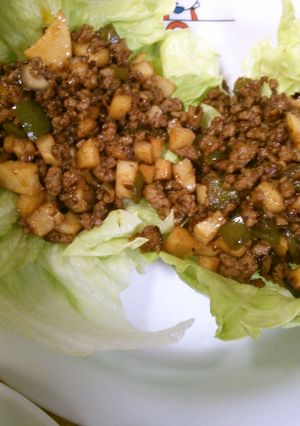 挽き肉 筍 椎茸 レタス包み XO醤で！-レシピのメイン写真