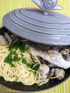 ストウブで切り身でアクアパッツァとパスタ-レシピのメイン写真