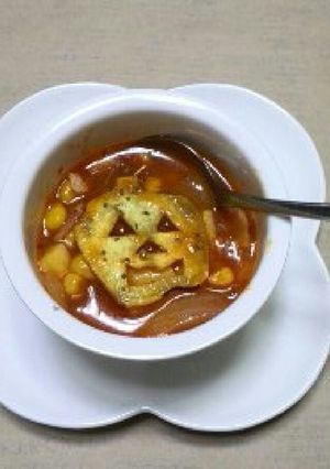 ハロウィンさつまいものミネストローネ-レシピのメイン写真