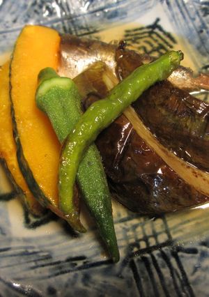 いわし煮付　骨柔らか　素揚げ野菜添え-レシピのメイン写真