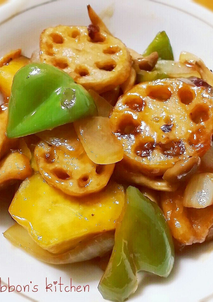 秋野菜と鶏肉の甘辛炒め♥-レシピのメイン写真