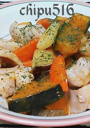 子供が喜ぶ鶏もも肉と薩摩芋とかぼちゃ炒め-レシピのメイン写真