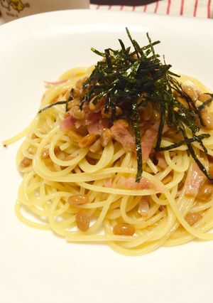 ベーコンと納豆のパスタ-レシピのメイン写真