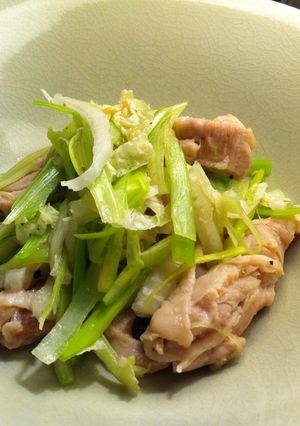 蒸し鶏と長ネギと白菜のサラダ-レシピのメイン写真