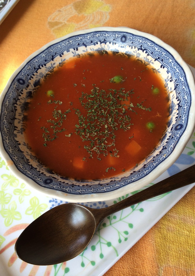 鍋いらずのトマトスープ-レシピのメイン写真
