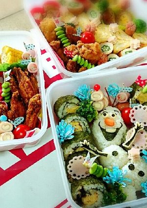 カラフル楽しいオラフ弁当〜！-レシピのメイン写真