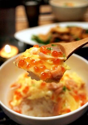簡単絶品！いくらとサケのあんかけ親子丼-レシピのメイン写真