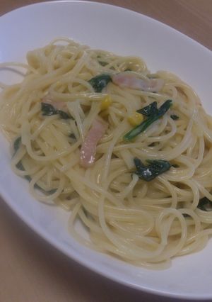 お手軽！コーンスープの素でクリームパスタ-レシピのメイン写真