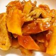 豚肉とサツマイモのトマトソース煮込み