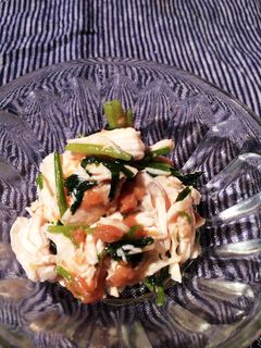 ささみと梅と三つ葉の和え物-レシピのメイン写真