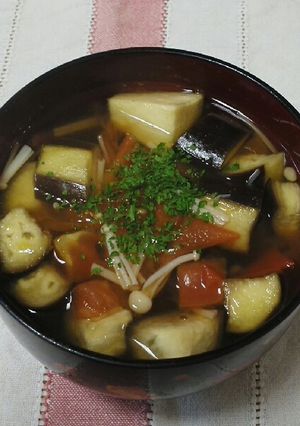 トマトとなすのコンソメスープ-レシピのメイン写真