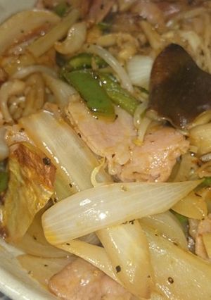 ハタケシメジと野菜、ベーコンの油炒め-レシピのメイン写真