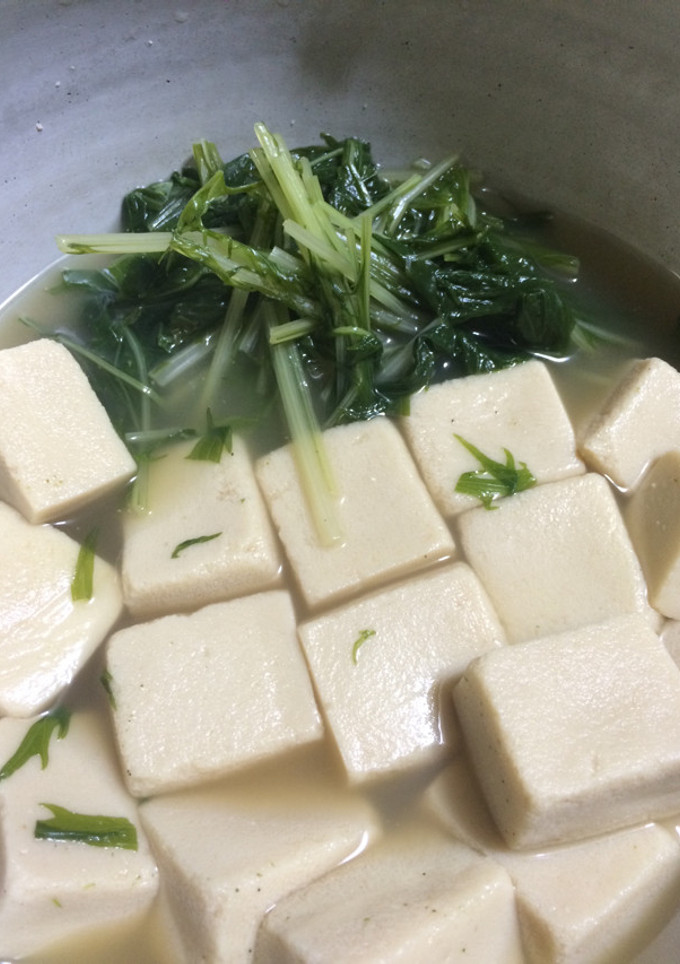 おでん残り汁再利用② 高野豆腐と水菜-レシピのメイン写真