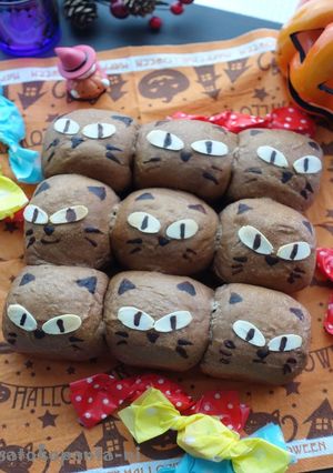 ハロウィン黒猫？キラリ☆ネコちぎりぱん☆-レシピのメイン写真