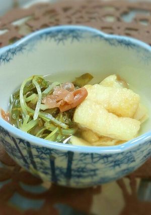 水菜と油揚げの梅煮-レシピのメイン写真
