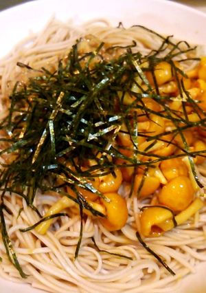 【百均飯】納豆なめこ蕎麦-レシピのメイン写真