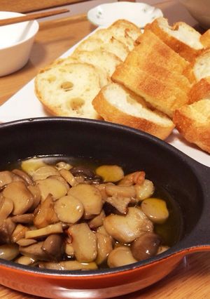 海老とキノコのアヒージョ-レシピのメイン写真