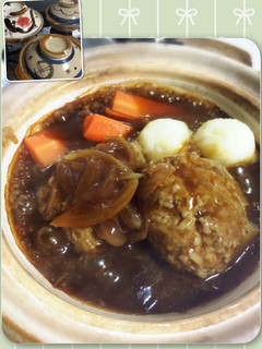 超簡単!洋食屋さん風土鍋煮込みハンバーグ-レシピのメイン写真