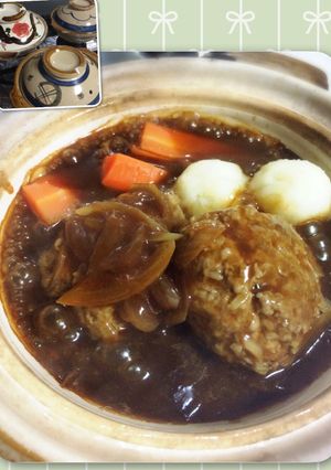 超簡単！洋食屋さん風土鍋煮込みハンバーグ-レシピのメイン写真