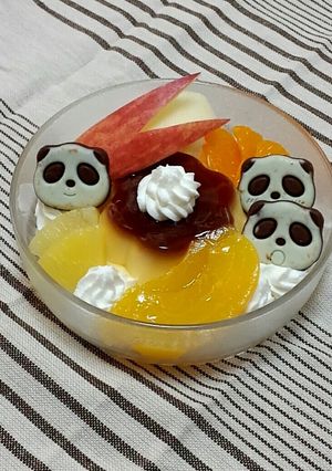 さくさくぱんだのプリンアラモード♡-レシピのメイン写真