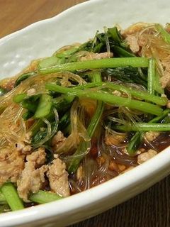 小松菜と春雨のひき肉炒め煮-レシピのメイン写真